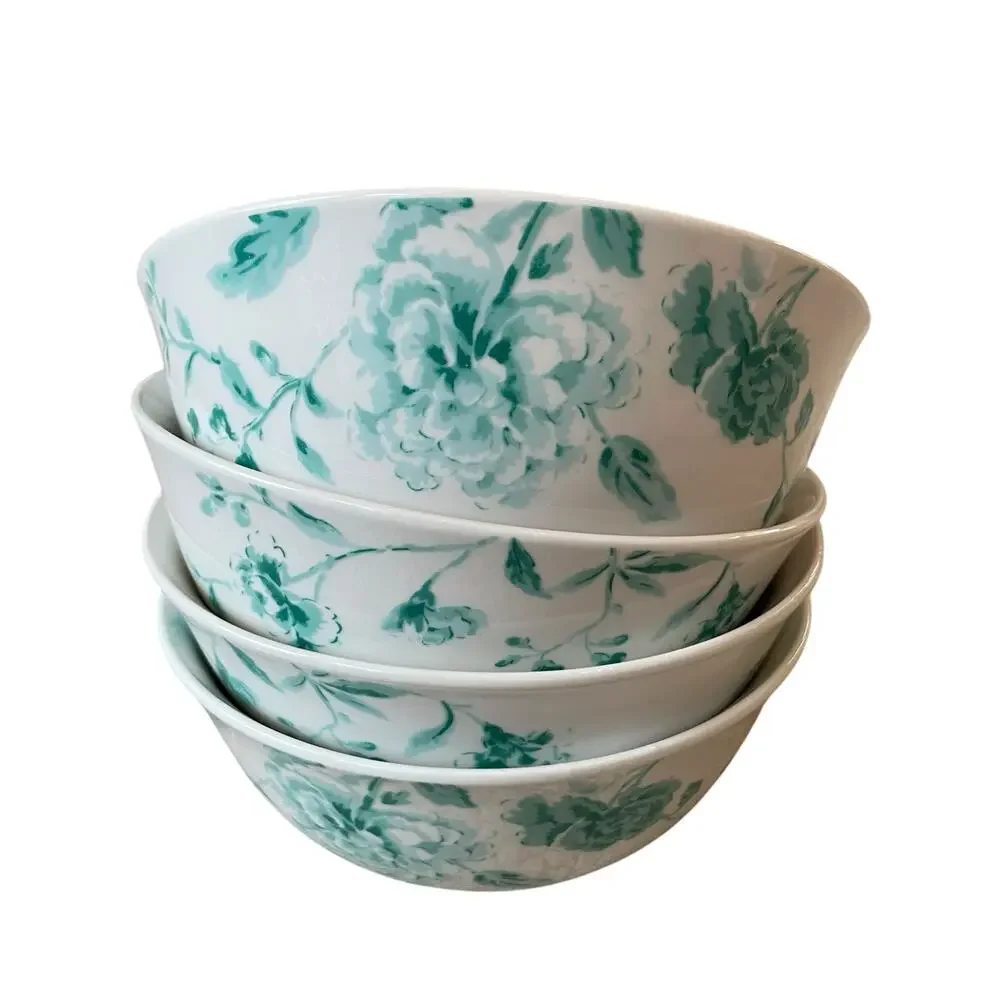 Martha Stewart Chinoserie  Porcelain Cereal Bowls 6